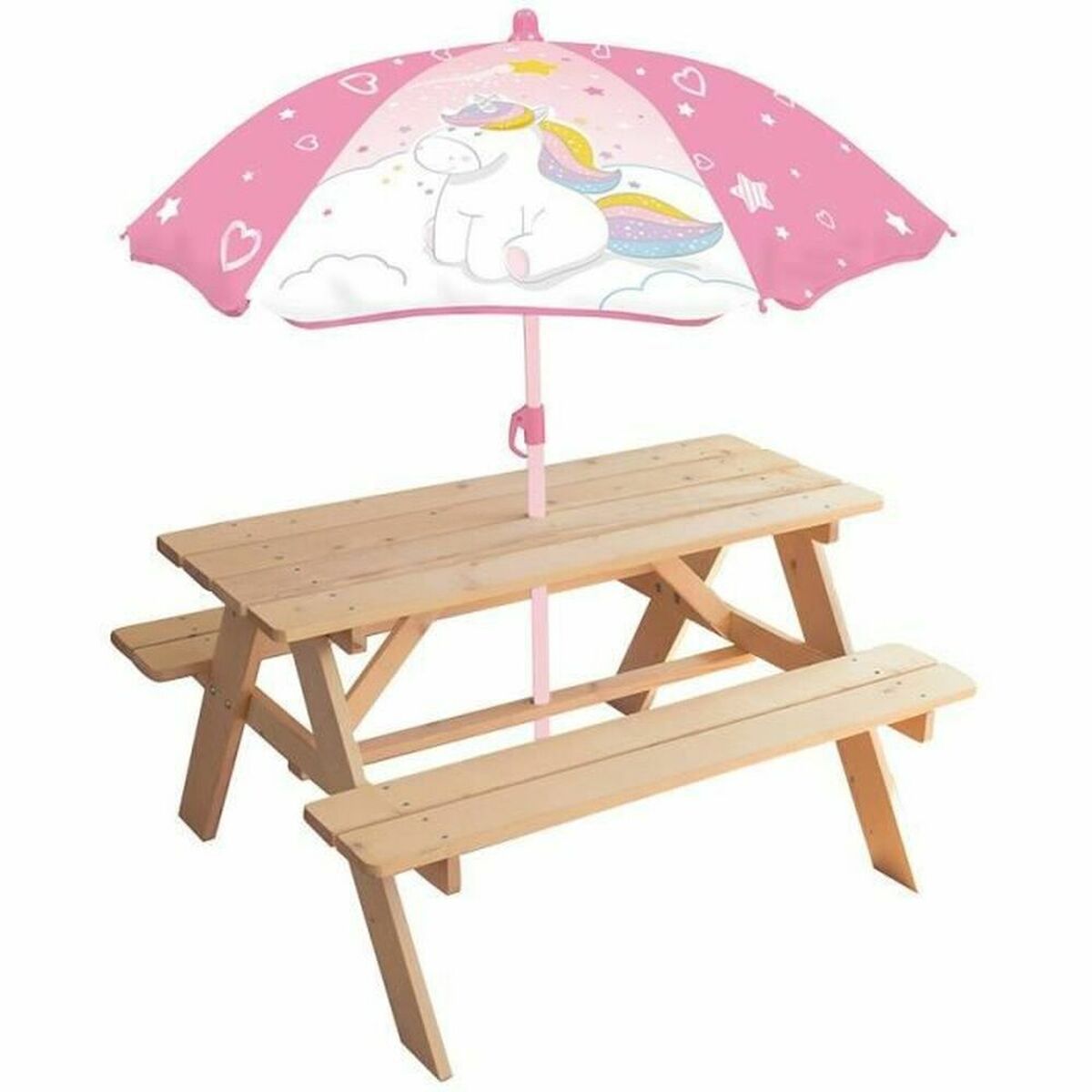 Стол для пикника Fun House    53 x 95 x 75 cm Пляжный зонт Единорог