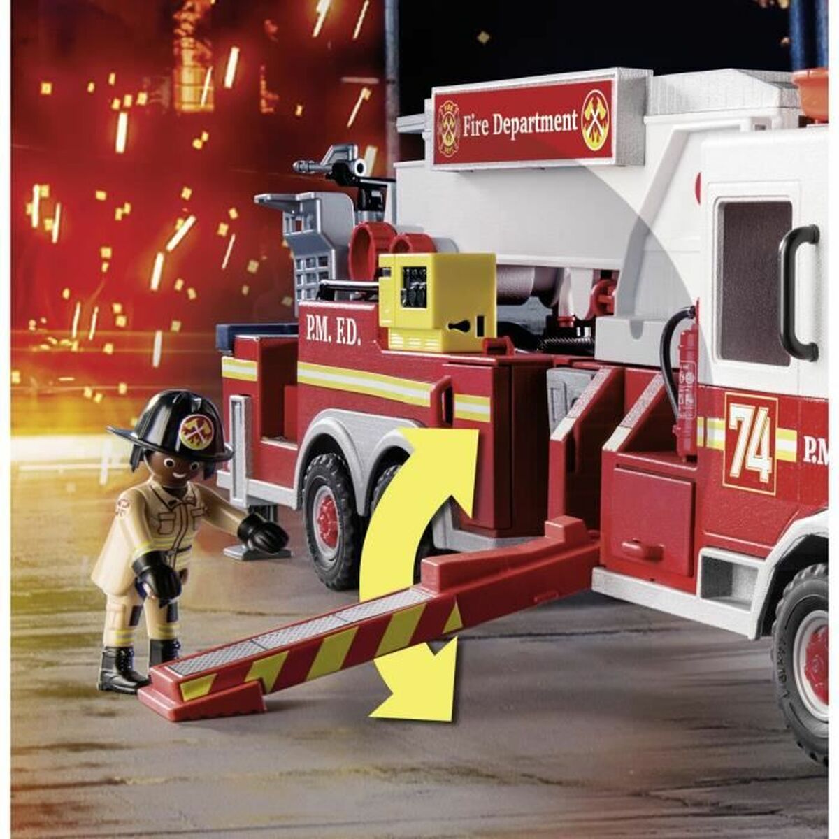 Набор машинок   Playmobil Fire Truck with Ladder 70935         113 Предметы  