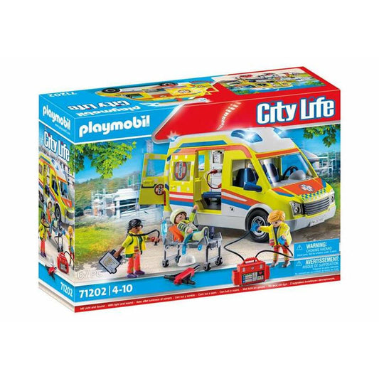 Playset Playmobil 71202 City Life Ambulance 67 Предметы