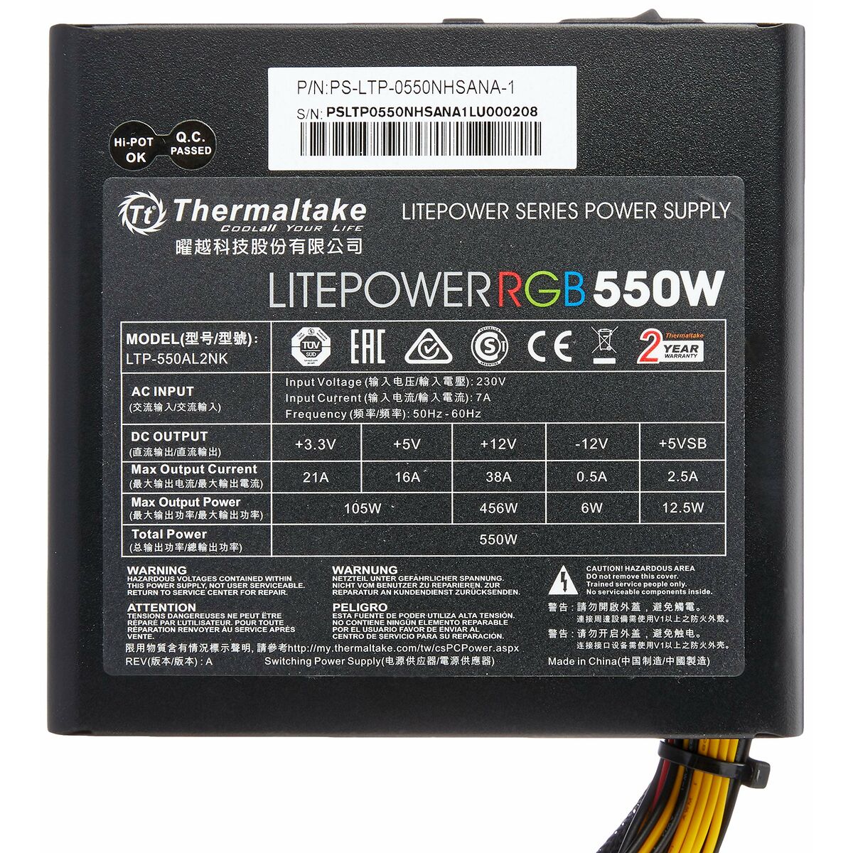 Power supply THERMALTAKE PS-LTP-0550NHSANE-1 ATX 550 W
