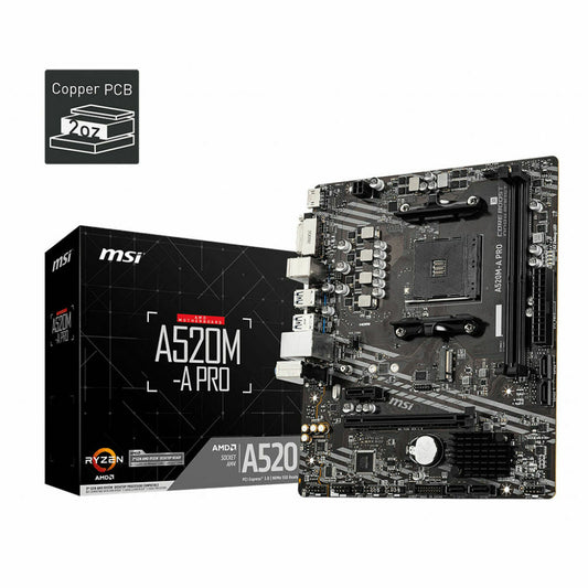Mātesplate MSI 7C96-001R mATX AM4     AMD® A520 AMD AMD AM4