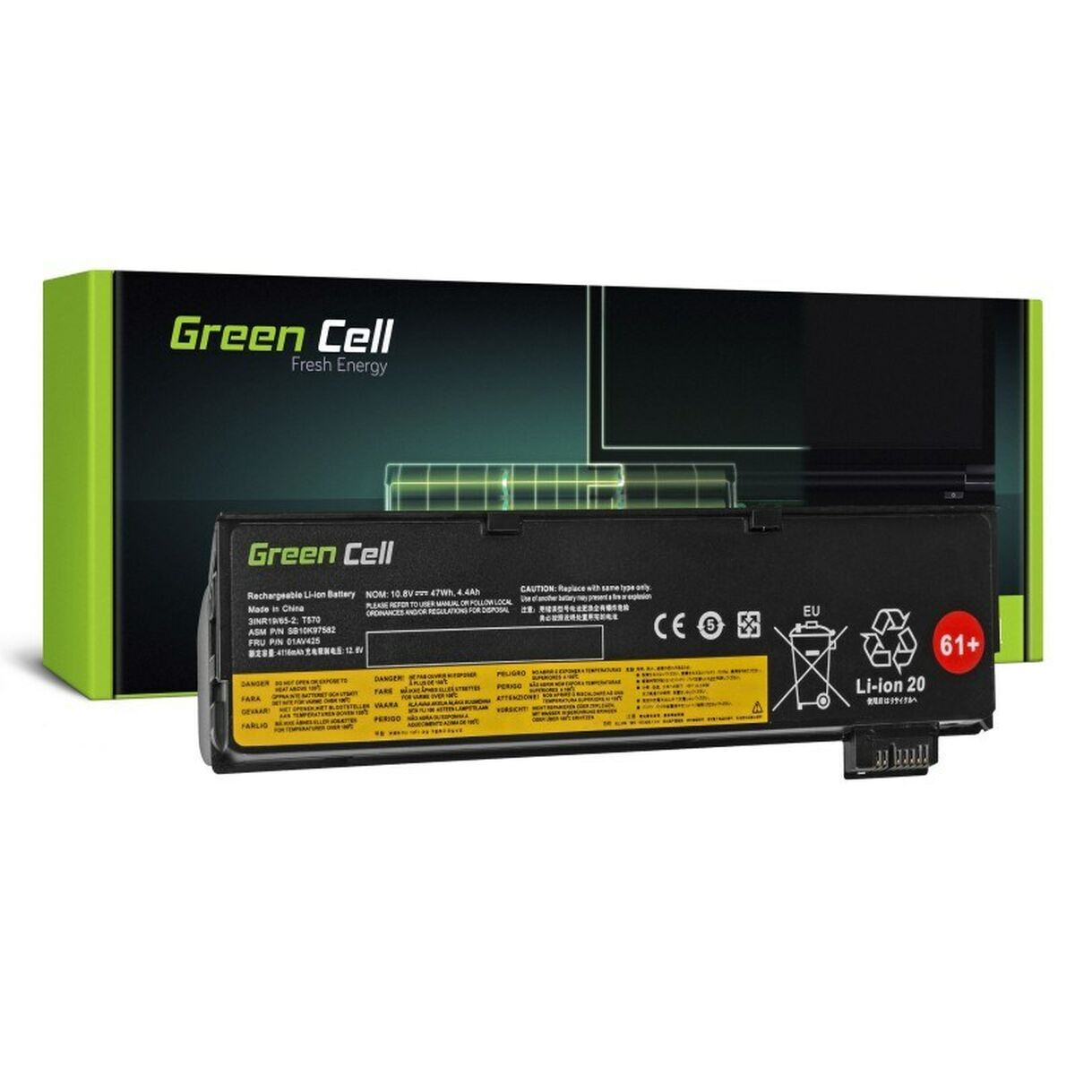 Laptop Battery Green Cell LE95 Black 4400 mAh