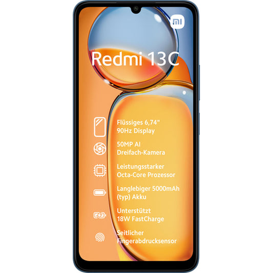 Смартфоны Xiaomi Redmi 13C 6,7" ARM Cortex-A55 MediaTek Helio G85 4 GB RAM 128 Гб Синий Чёрный