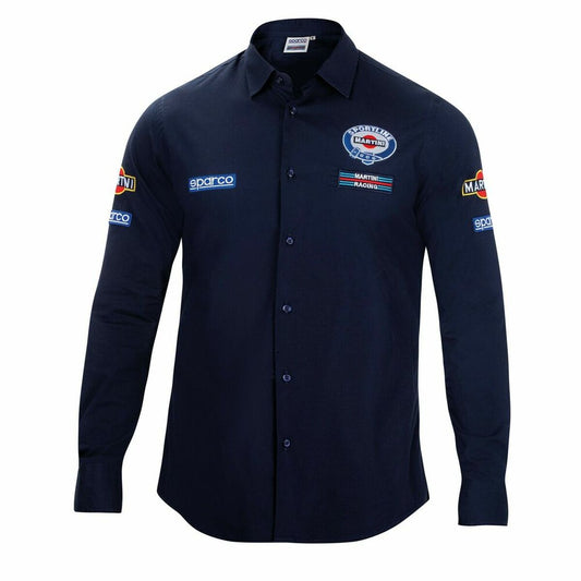 Рубашка с длинным рукавом мужская Sparco Martini Racing Размер XL Тёмно Синий