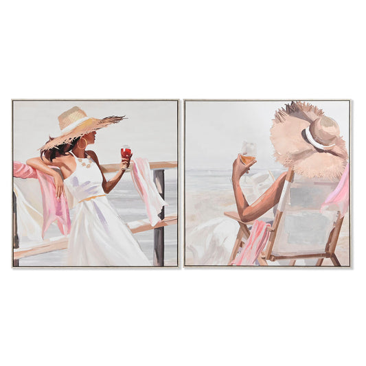 Glezna Home ESPRIT Cepure Vidusjūra 80 x 3,5 x 80 cm (2 gb.)