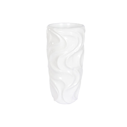 Vāze Home ESPRIT Balts Stikla šķiedras Viļņi 35 x 35 x 71 cm