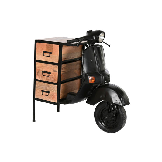 Тумба с ящиками Home ESPRIT Коричневый Чёрный Железо Древесина манго Мотоцикл Loft Изношенный 100 x 68 x 105 cm