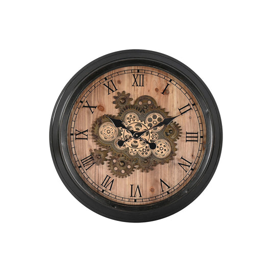Настенное часы Home ESPRIT Чёрный Позолоченный Натуральный Стеклянный Железо Vintage 67 x 9 x 67 cm
