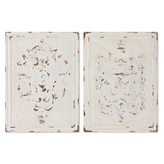 Настенный декор Home ESPRIT Белый Шинный полировщик Маринованный 58 x 4,5 x 78 cm (2 штук)