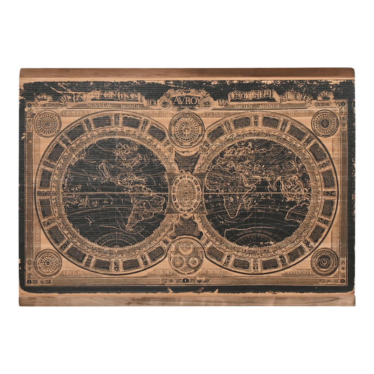 Настенный декор Home ESPRIT Чёрный Натуральный Карта Мира 149 x 2 x 105 cm