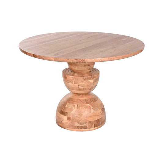 Обеденный стол Home ESPRIT Коричневый Натуральный древесина акации 115 x 115 x 76 cm