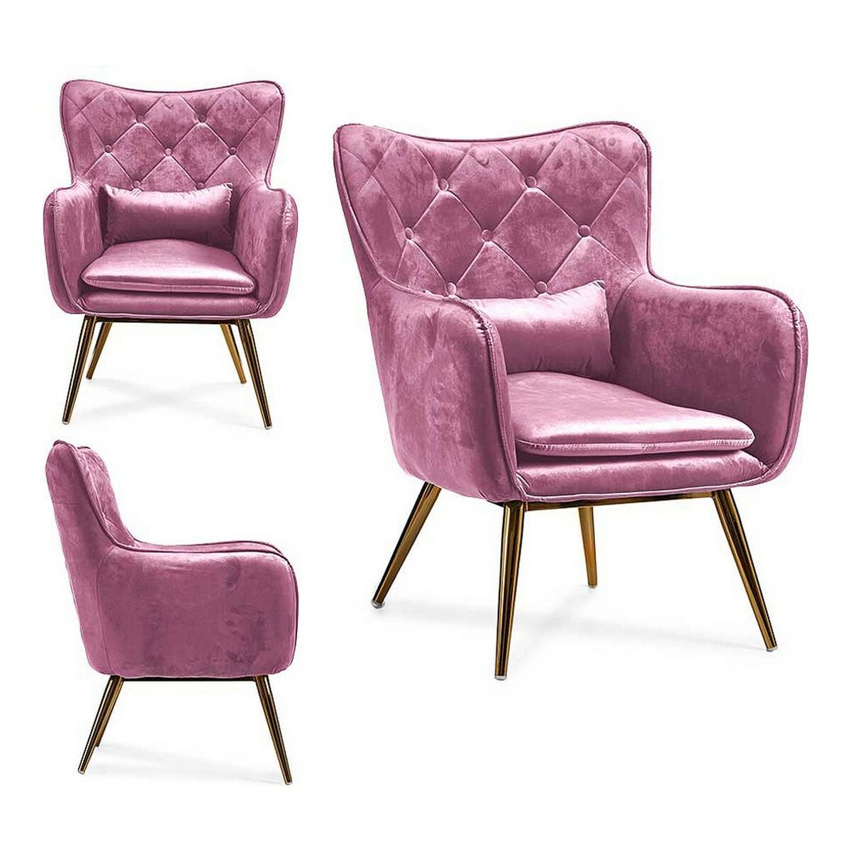 Кресло Розовый Велюр (68 x 92 x 70 cm)