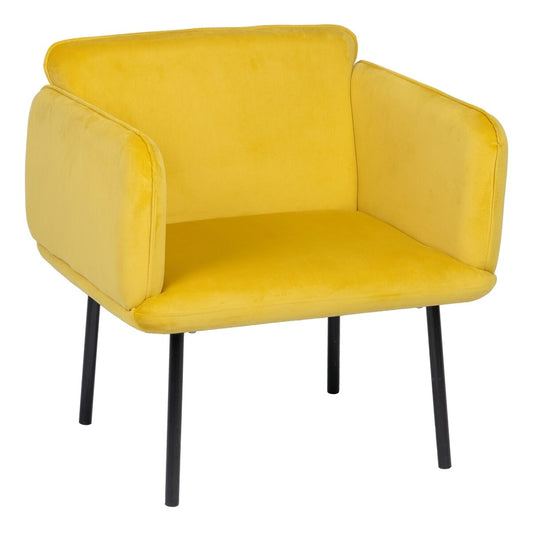 atzveltnes krēsls Dzeltens Melns 100 % poliesters 76 x 64 x 77 cm