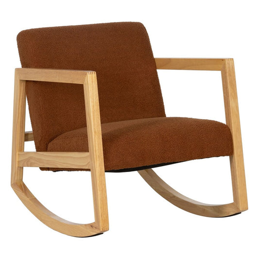Šūpuļkrēsls Brūns Bēšs Kaučuka koks Audums 60 x 83 x 72 cm