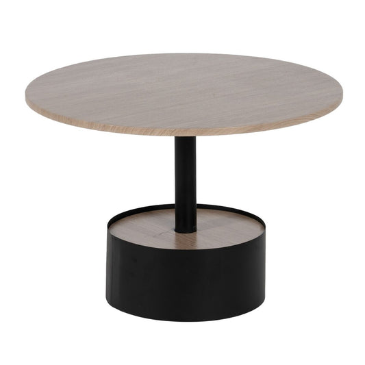 Centrālais galds Melns Dabisks Dzelzs Koks MDF 65 x 65 x 37,5 cm