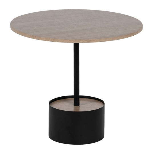 Кофейный столик Чёрный Натуральный Железо Деревянный MDF 50 x 50 x 45 cm