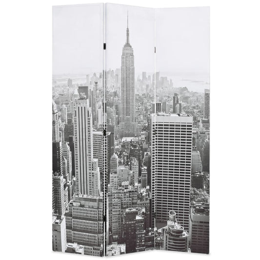 istabas aizslietnis, 120x170 cm, saliekams, Ņujorka, melnbalts