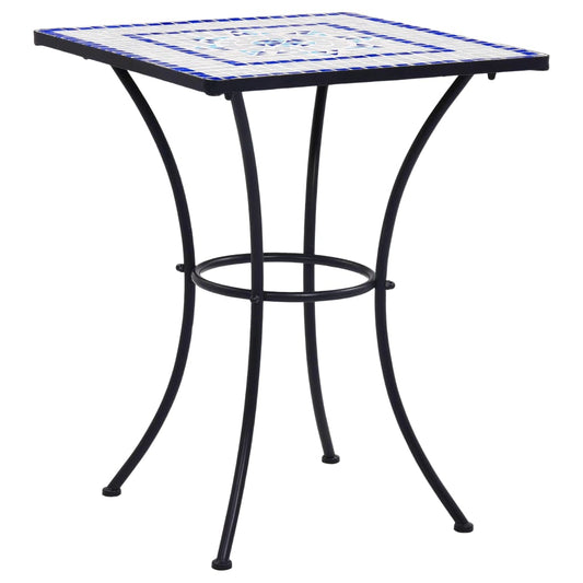 mozaīkas bistro galds, 60 cm, zils ar baltu, keramika