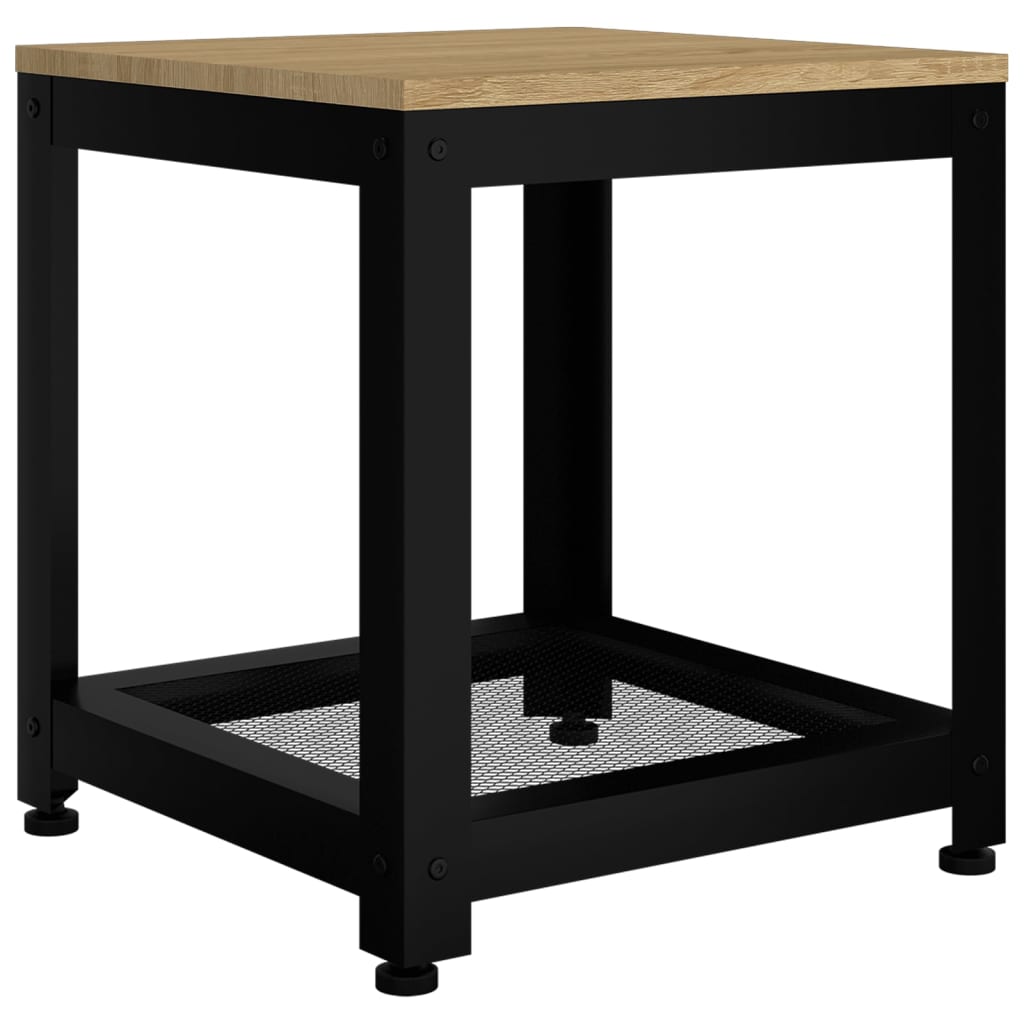 galdiņš, 40x40x45 cm, MDF, dzelzs, tumši brūns, melns
