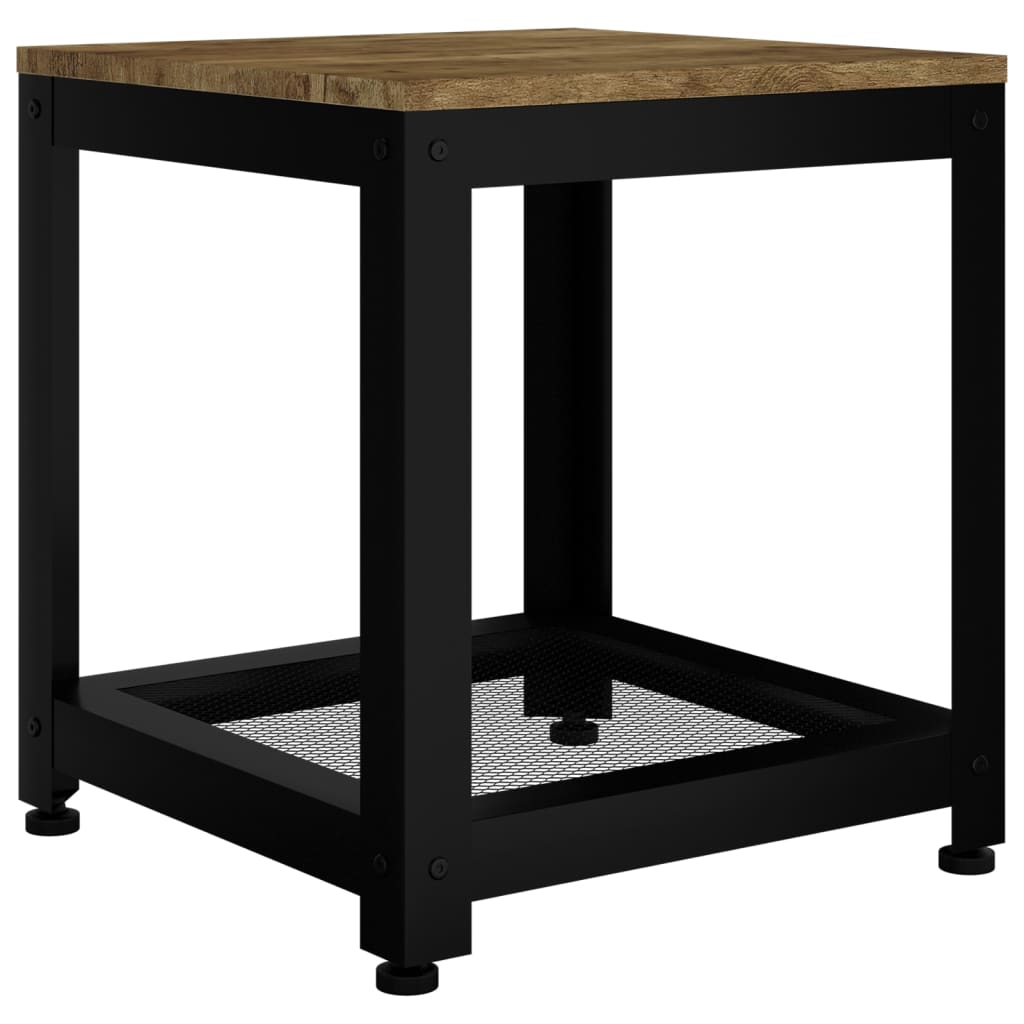 kafijas galdiņš, 40x40x45 cm, MDF, dzelzs, tumši brūns, melns