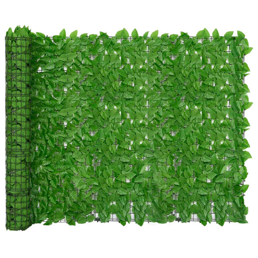 balkona aizslietnis ar zaļām lapām, 300x150 cm