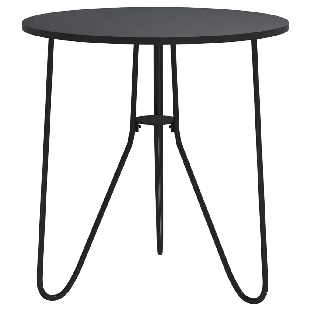 tējas galdiņš, melns, 48 cm, MDF un dzelzs