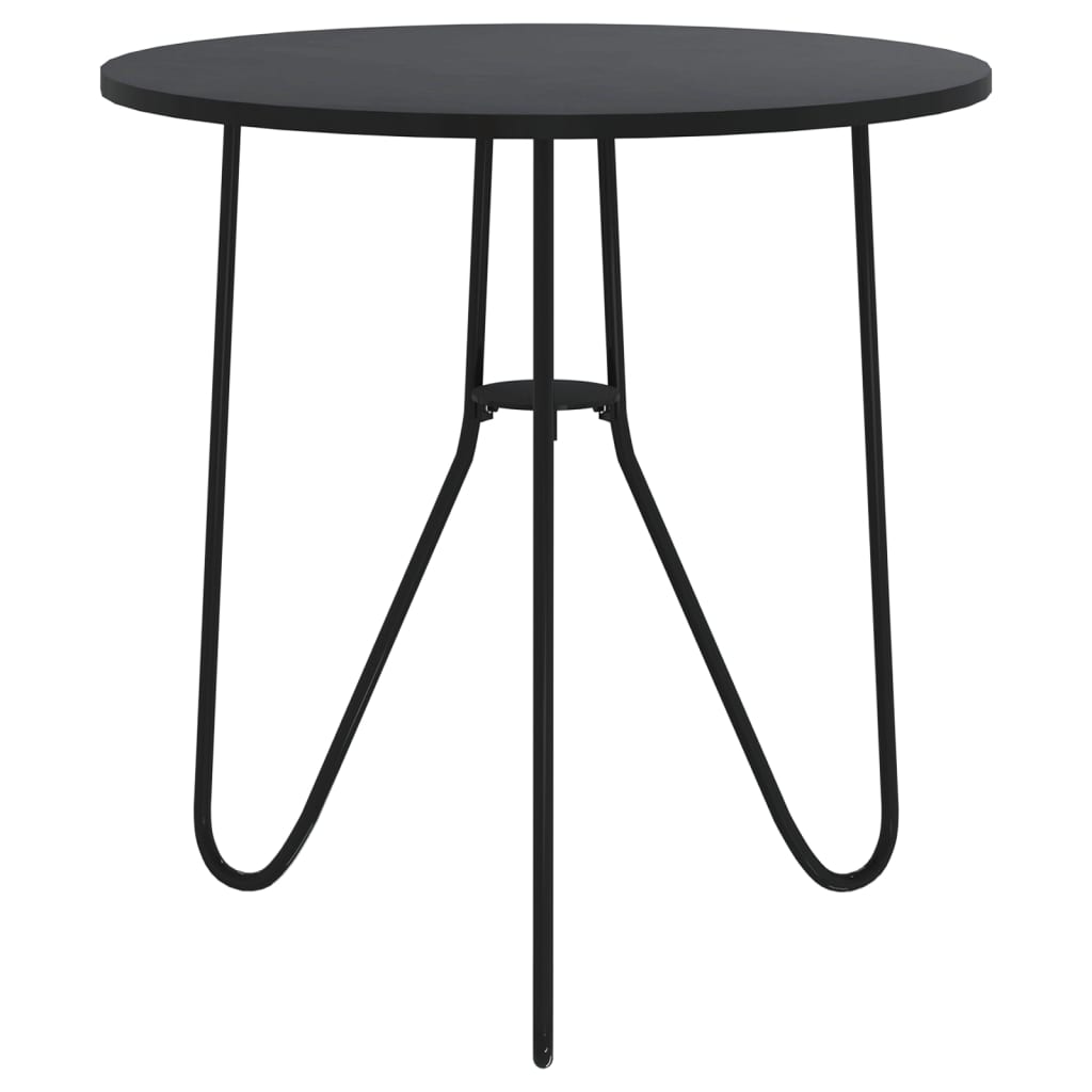 tējas galdiņš, melns, 48 cm, MDF un dzelzs