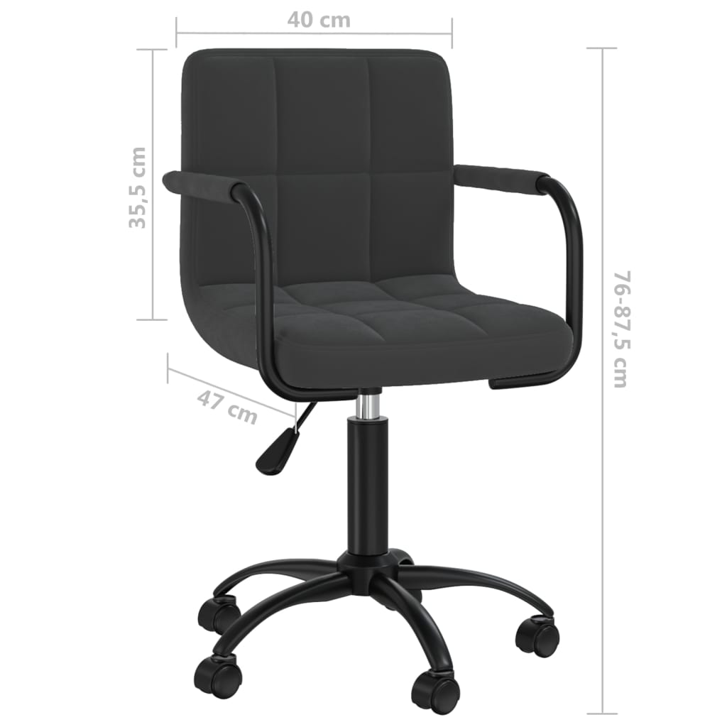 biroja krēsls, melns samts