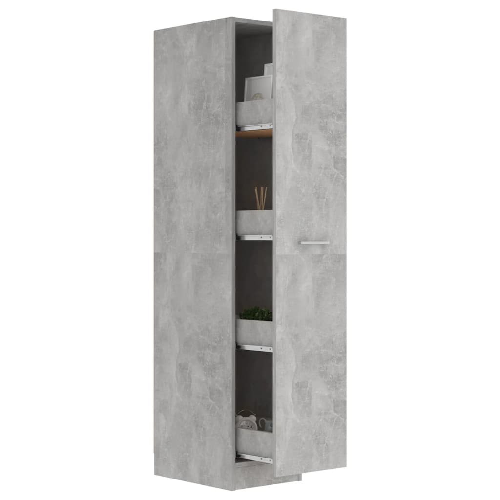 atvilktņu skapis, betona pelēks, 30x42,5x150 cm, skaidu plāksne
