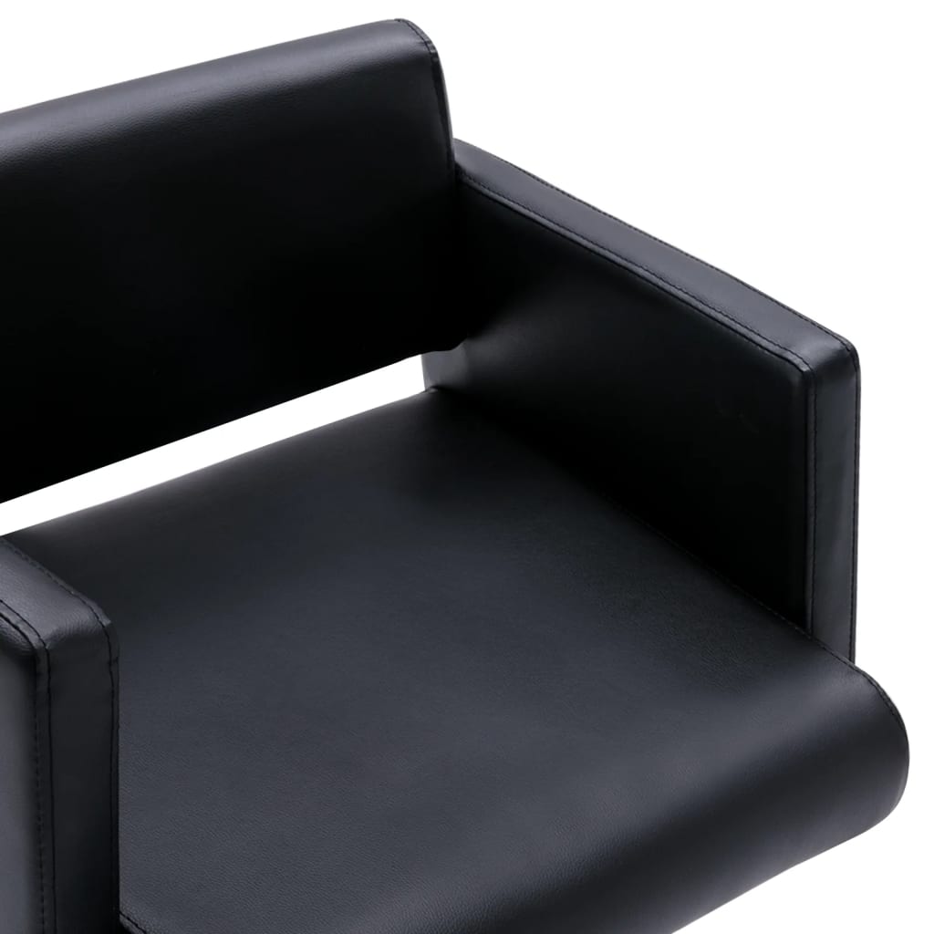 salona krēsls, melna mākslīgā āda