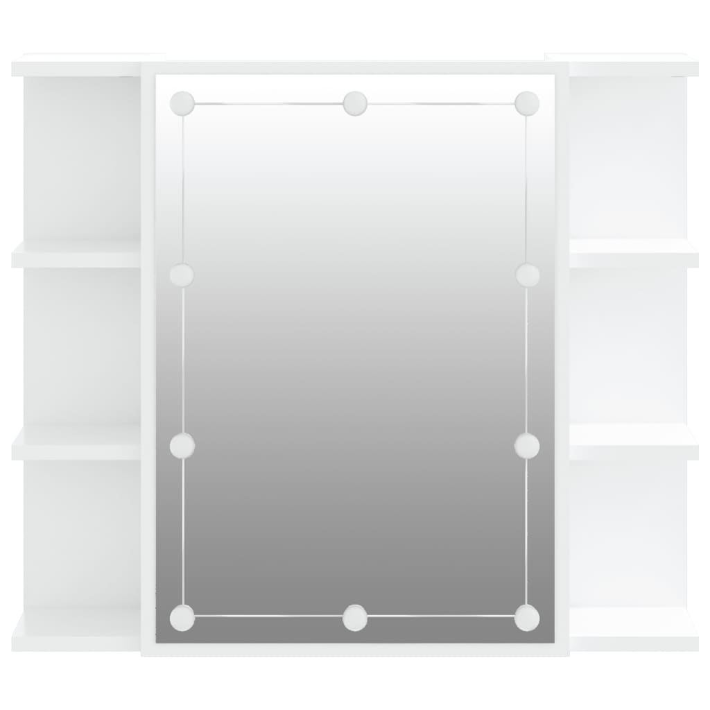 spoguļskapītis ar LED, balts, 70x16,5x60 cm