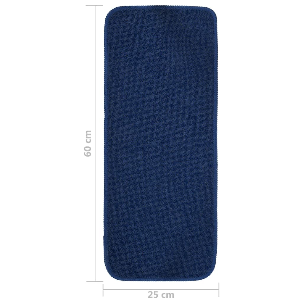 kāpņu paklāji, neslīdoši, 15 gab., 60x25 cm, tumši zili