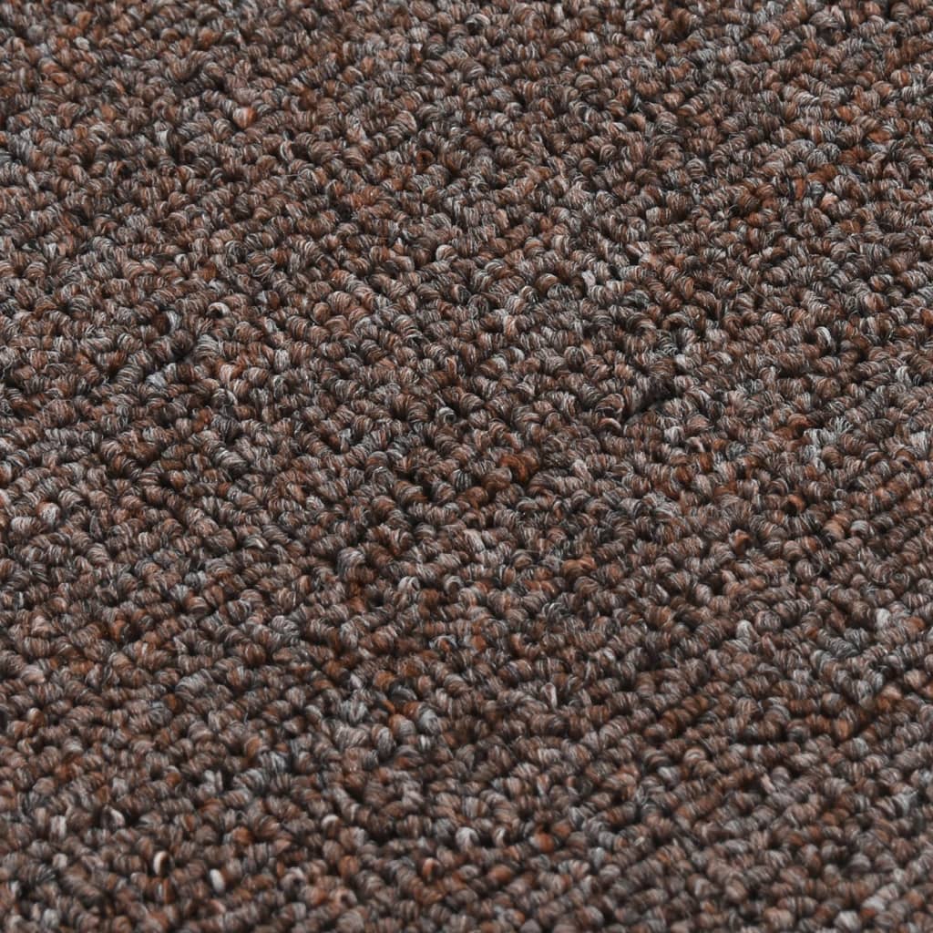 kāpņu paklāji, neslīdoši, 15 gab., 60x25 cm, brūni, taisnstūra