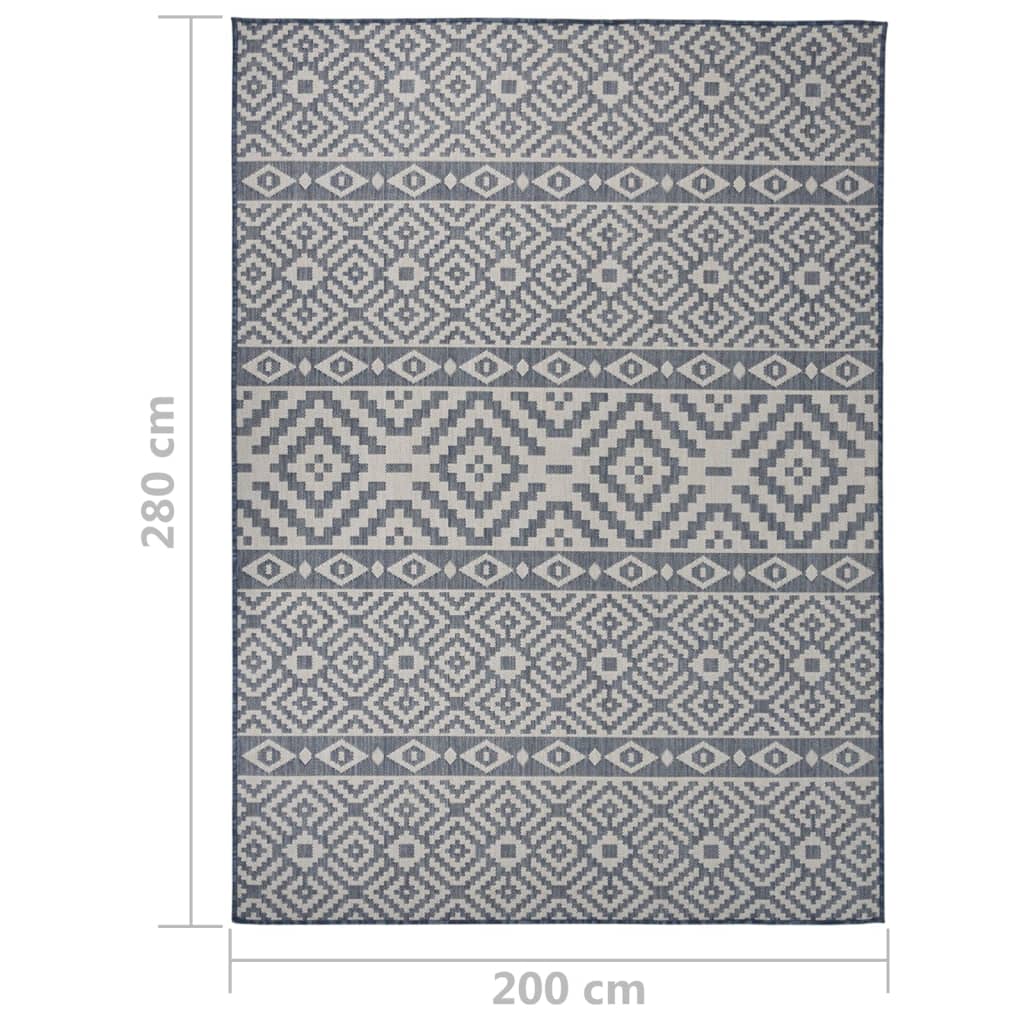āra paklājs, 200x280 cm, zilas svītras