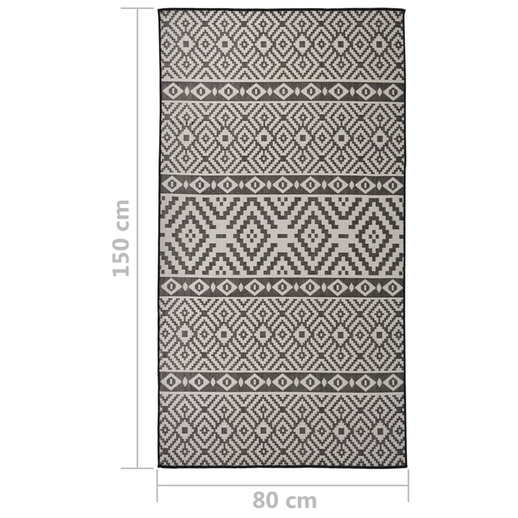āra paklājs, 80x150 cm, melnas svītras
