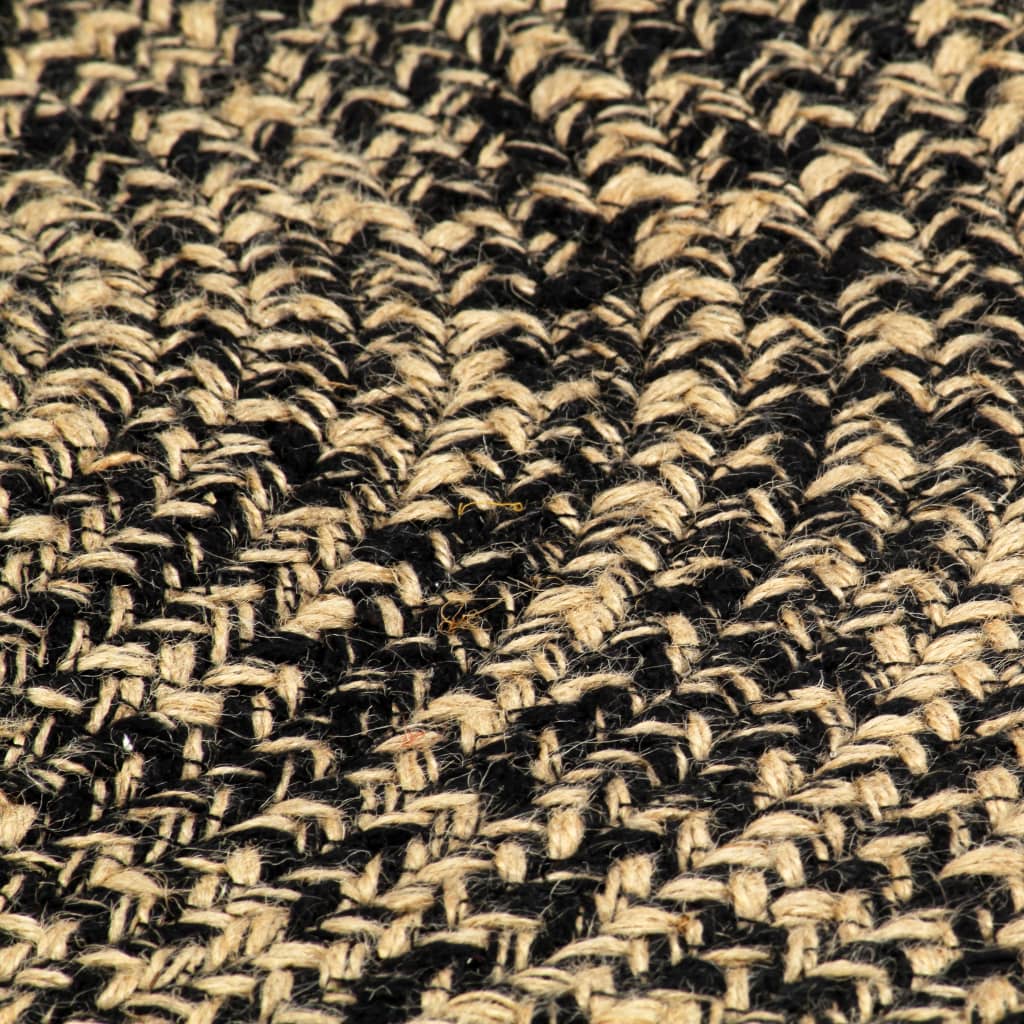 paklājs, džuta, melns ar brūnu, 210 cm, roku darbs