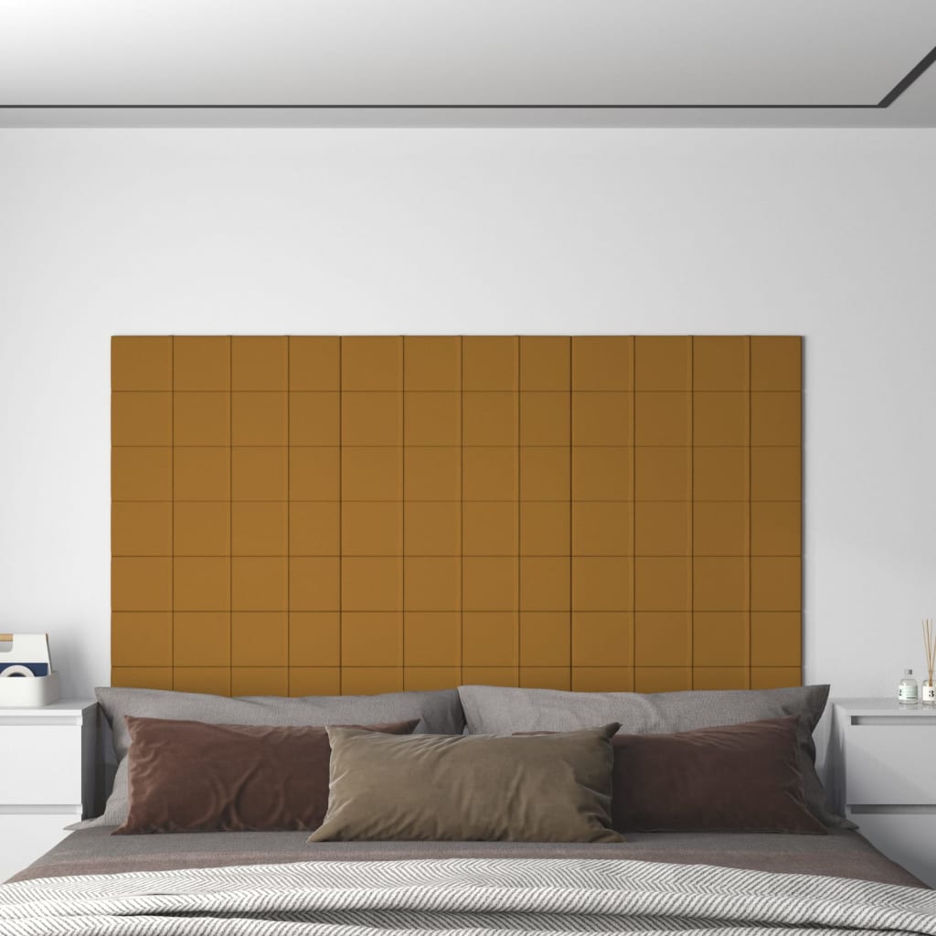sienas paneļi, 12 gab., brūni, 60x15 cm, samts, 1,08 m²