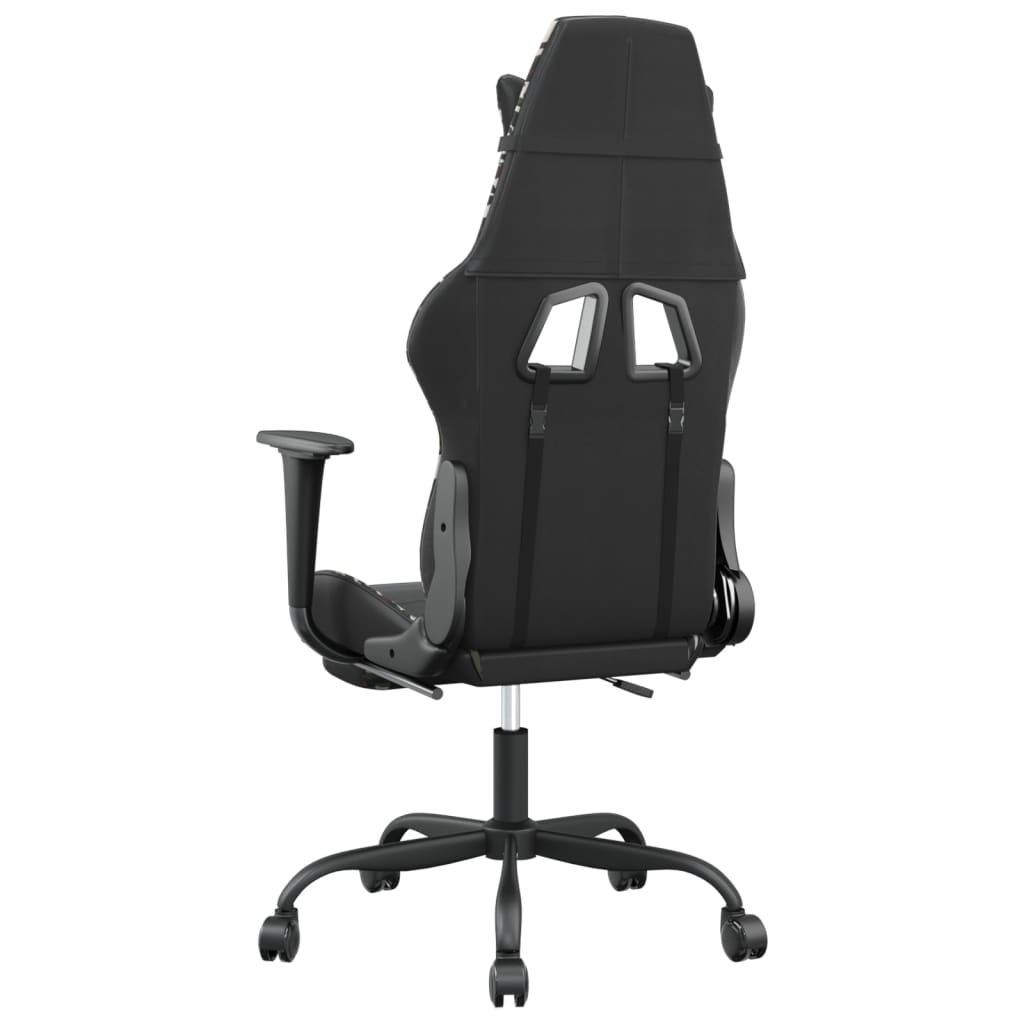 masāžas datorspēļu krēsls, melna un kamuflāžas mākslīgā āda