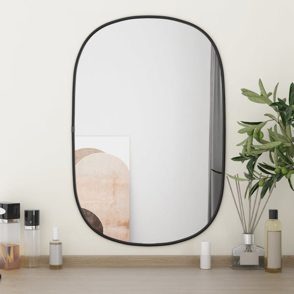 sienas spogulis, melns, 60x40 cm