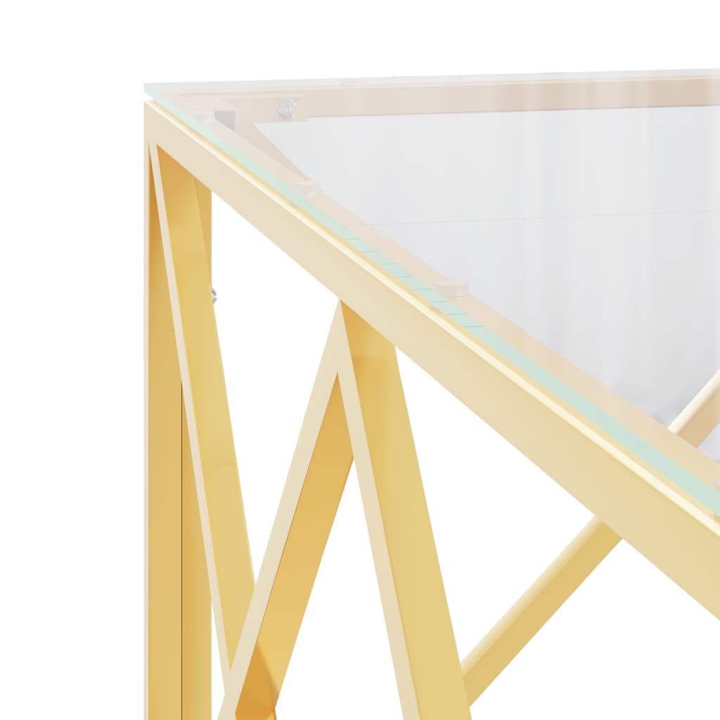 kafijas galdiņš, 80x80x40 cm, nerūsējošs tērauds un stikls