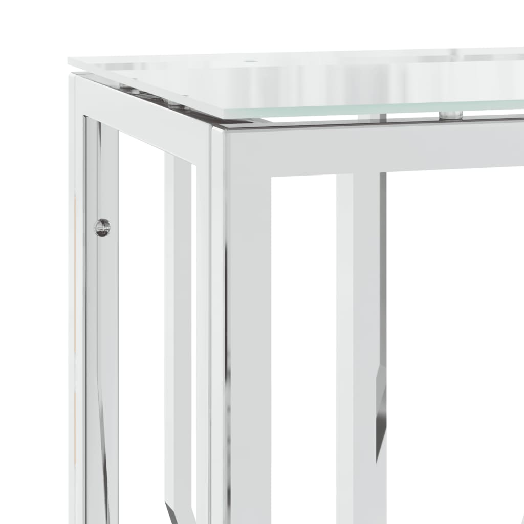 konsoles galdiņš, 70x30x70 cm, nerūsējošs tērauds un stikls