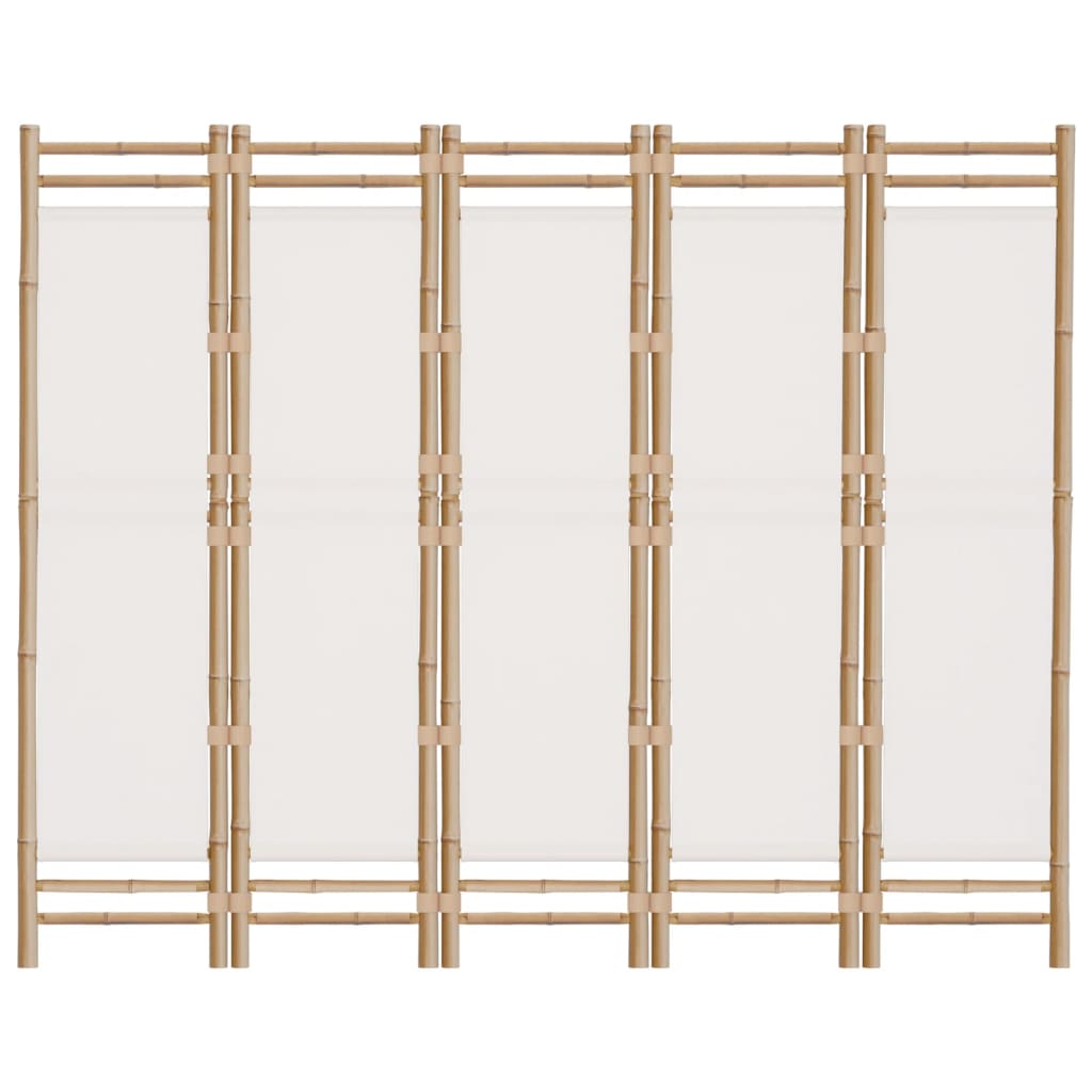 istabas aizslietnis, 5 paneļi, 200 cm, bambuss un audekls