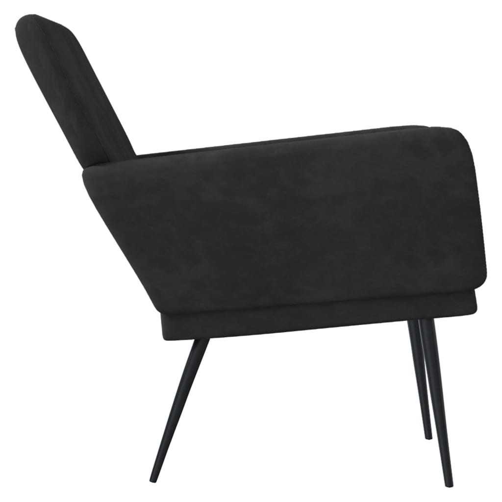 atpūtas krēsls, melns, 62x79x79 cm, samts