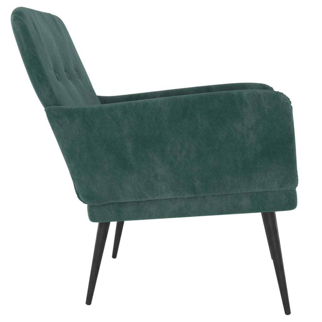 atpūtas krēsls, tumši zaļš, 62x79x79 cm, samts