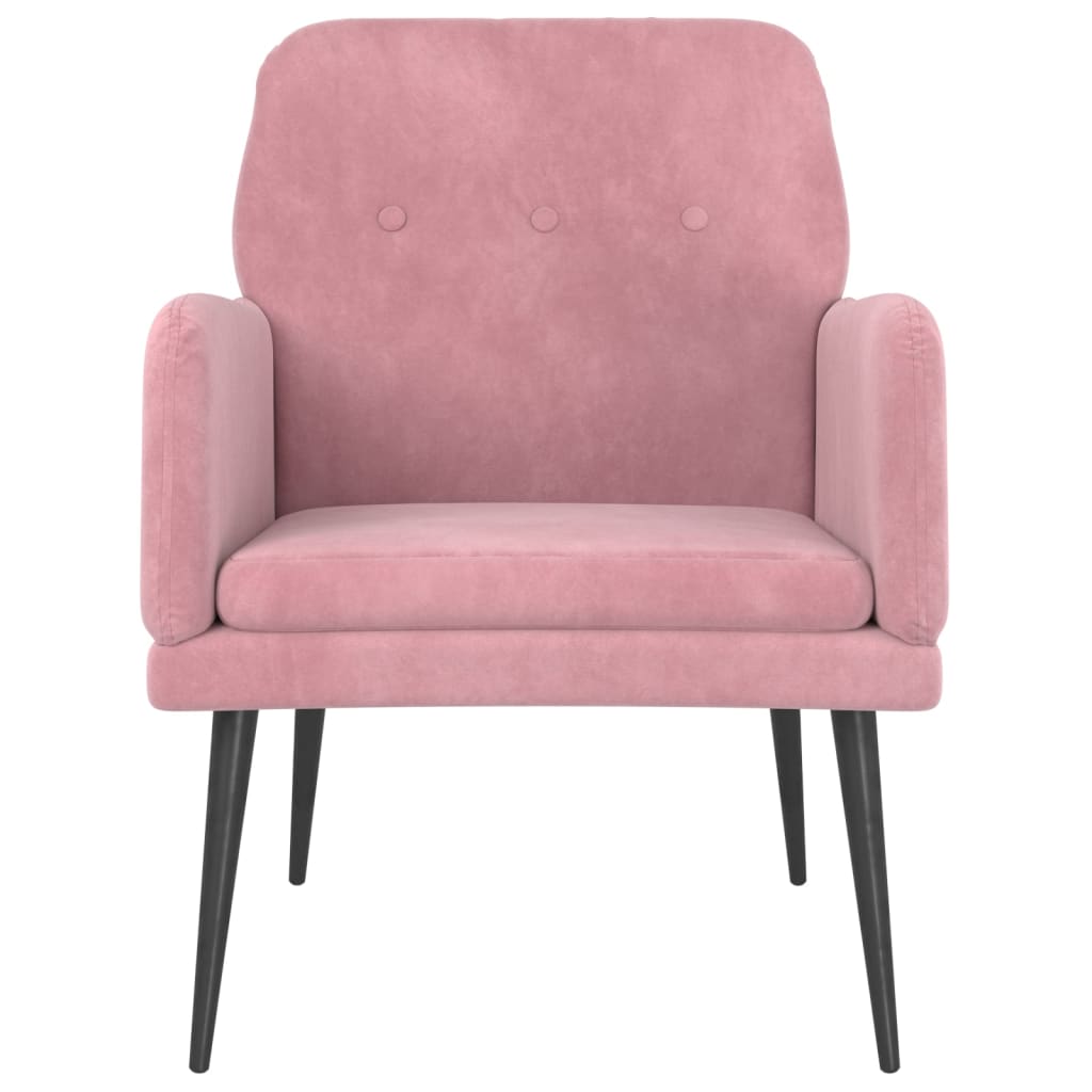 atpūtas krēsls, rozā, 62x79x79 cm, samts