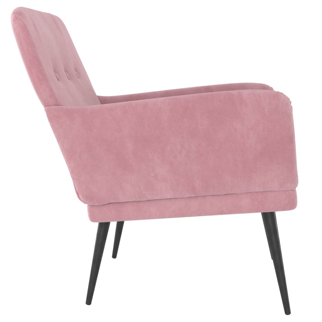 atpūtas krēsls, rozā, 62x79x79 cm, samts