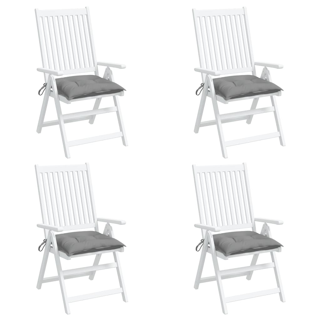 dārza krēslu spilveni, 4 gab., pelēki, 50x50x7 cm, audums