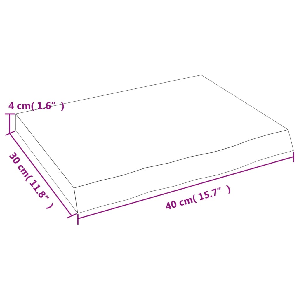 sienas plaukts, 40x30x(2-4) cm, neapstrādāts ozola masīvkoks