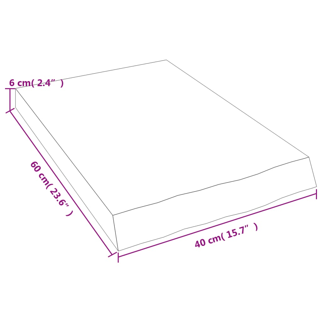 sienas plaukts, 40x60x(2-6) cm, neapstrādāts ozola masīvkoks