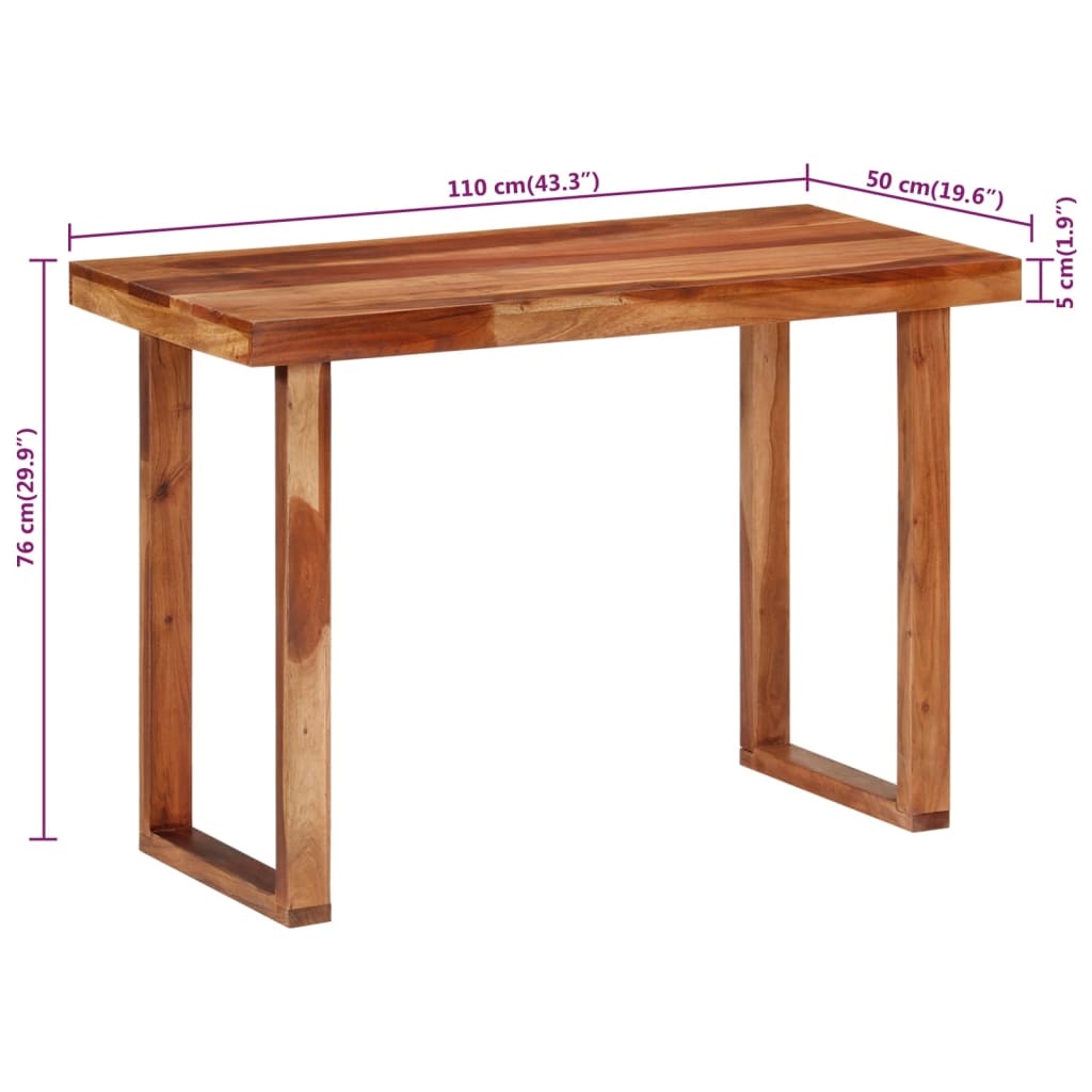 virtuves galds, 110x50x76 cm, akācijas masīvkoks